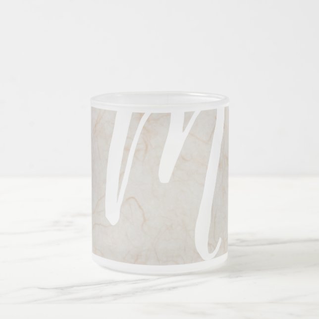 XL Monogram Seidenpapier Textur Bild Glas Tasse (Mittel)