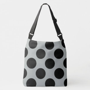 XL Polka Dots Black Storm Gray modisch Tragetaschen Mit Langen Trägern