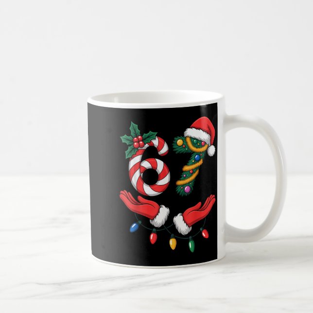 Xmas 67 Hands Gesture Candy Canes Santa Holiday Ki Kaffeetasse (Rechts)