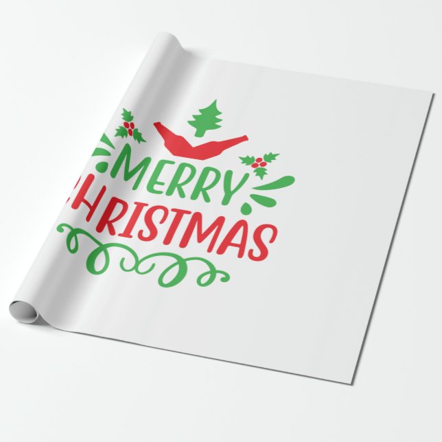 Xmas Art Merry Xmas Geschenkpapier (Ungerollt)