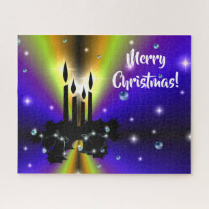 Xmas Artdeco Lila Gelber Regenbogen Puzzle