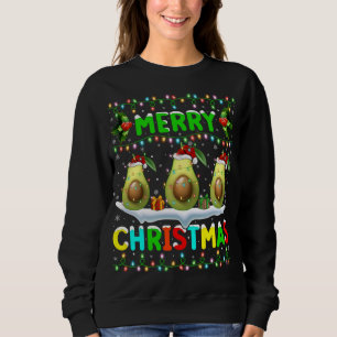 Xmas Avocado Lighting Weihnachtsmannmütze Frohe We Sweatshirt