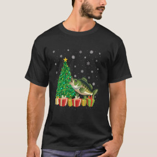 Xmas Baum Beleuchtung Santa Hut Tilapia Fisch Weih T-Shirt