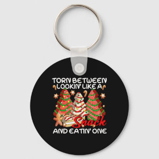 Xmas Baum Torn zwischen Lookin wie ein Snack Kuche Schlüsselanhänger