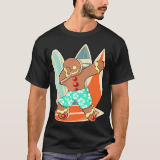 Xmas Beach Boy Dabbing Gingerbrot Mann Weihnachten T-Shirt