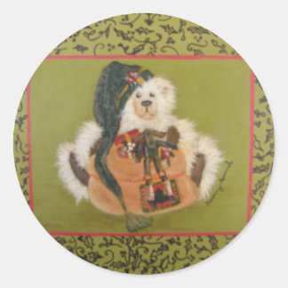 xmas bear.jpg runder aufkleber