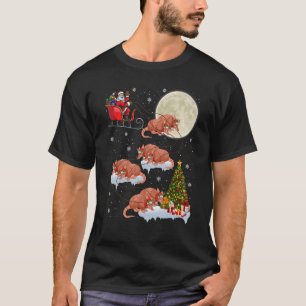Xmas-Beleuchtung Baum Santa Reitet Gürteltiere Wei T-Shirt