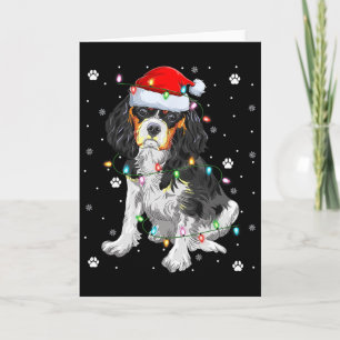 Xmas-Beleuchtung Santa Cavalier King Charles Spani Karte