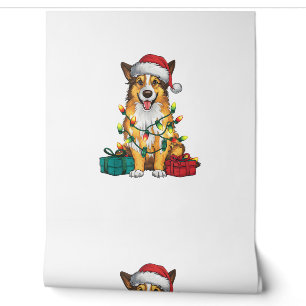Xmas-Beleuchtung Santa-Hut English Shepherd Dog Ch Tapete