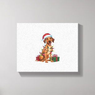 Xmas-Beleuchtung Santa Hut Thai Ridgeback Hund Wei Leinwanddruck