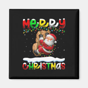 Xmas-Beleuchtung Santa Klettert Merry Christmas Magnet