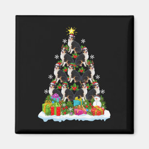 Xmas-Beleuchtung Weihnachtsmannhut Australian Shep Magnet