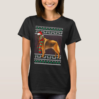 Xmas Belgische Tervuren Dog Weihnachtsmannmütze Ug T-Shirt