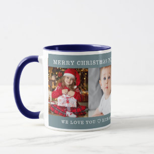 Xmas Best Opa Custom Foto Geschenk Blau Tasse