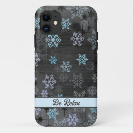 Xmas blaue Schneeflocken iPhone Case