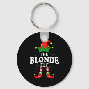 Xmas blonde elf Familie passend Weihnachts-Pyjama Schlüsselanhänger