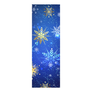 XMAS Blue Background mit goldenen Schneeflocken Fotodruck
