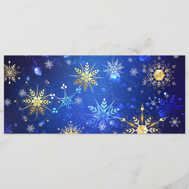 XMAS Blue Background mit goldenen Schneeflocken Programm (Vorderseite)