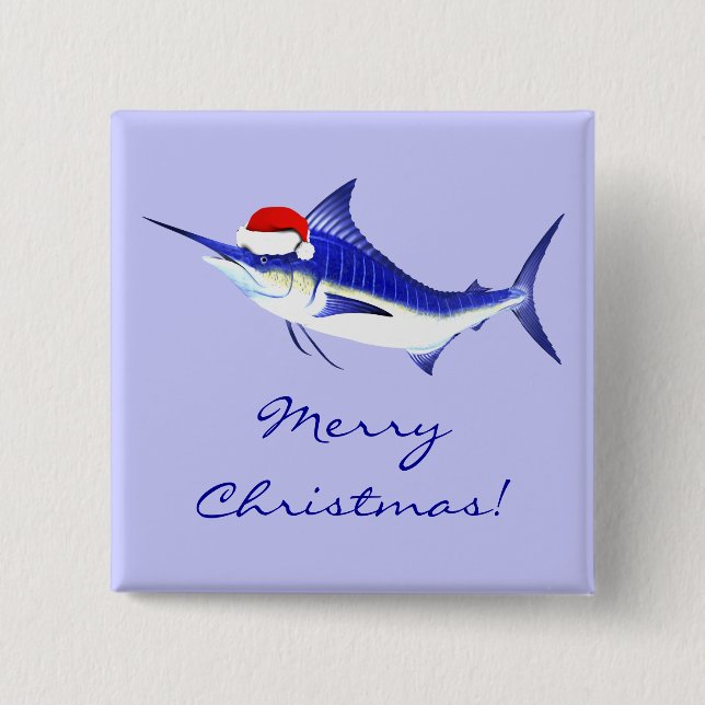 Xmas Blue Marlin Button (Vorderseite)