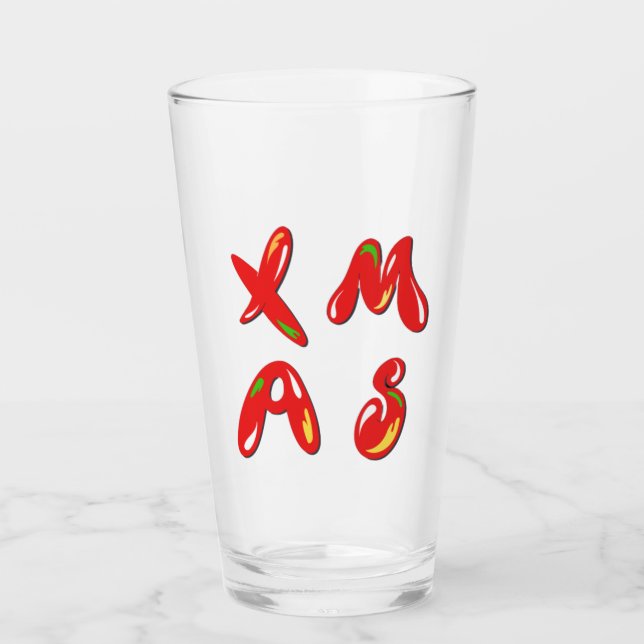 Xmas Bubble Text Glas (Vorderseite)