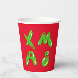 Xmas Bubble Text Pappbecher