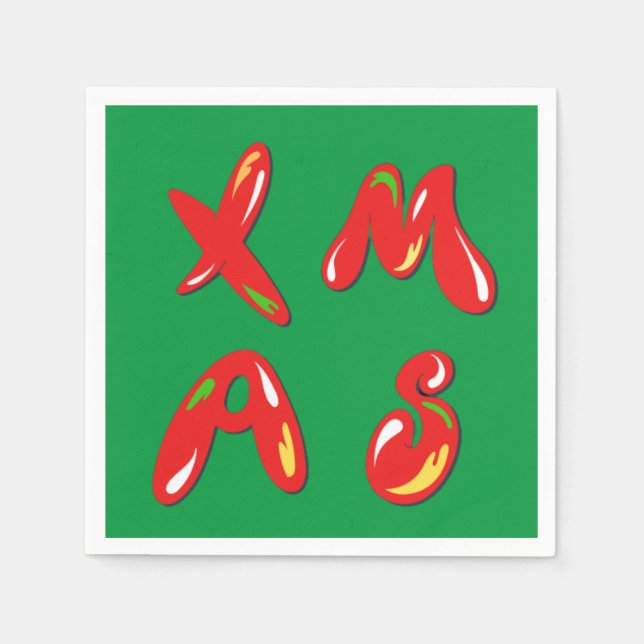 Xmas Bubble Text Serviette (Vorderseite)