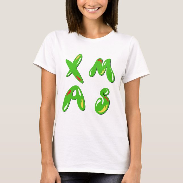 Xmas Bubble Text T-Shirt (Vorderseite)