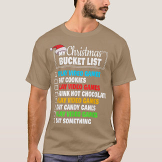 Xmas Bucket List Weihnachtsmannmütze Funny Video G T-Shirt