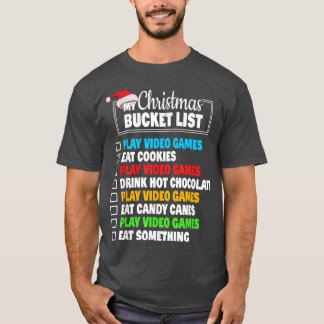 Xmas Bucket List Weihnachtsmannmütze Funny Video G T-Shirt