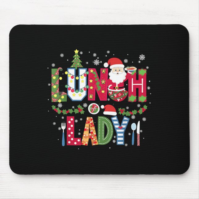 Xmas Cafeteria Worker Christmas School Lunch Lady  Mousepad (Vorne)