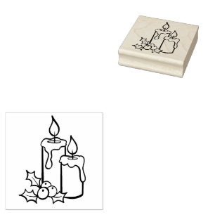 Xmas Candles Gummistempel