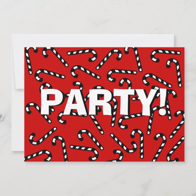 Xmas Candy Canes Einladung (Vorderseite)