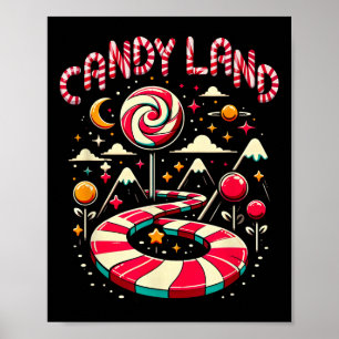 Xmas Candy Land Regenbogenweg Candy Cane Frohe Wei Poster