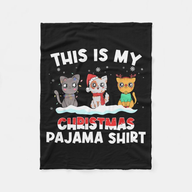 Xmas Cat Lover Pajama - This Is My Christmas Pajam Fleecedecke (Vorderseite)