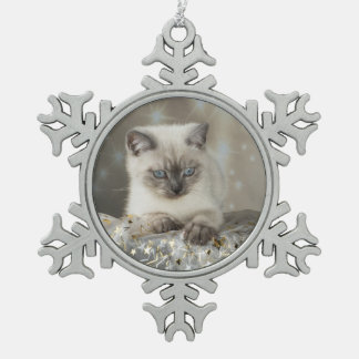 XMAS Cats Schneeflocken Zinn-Ornament