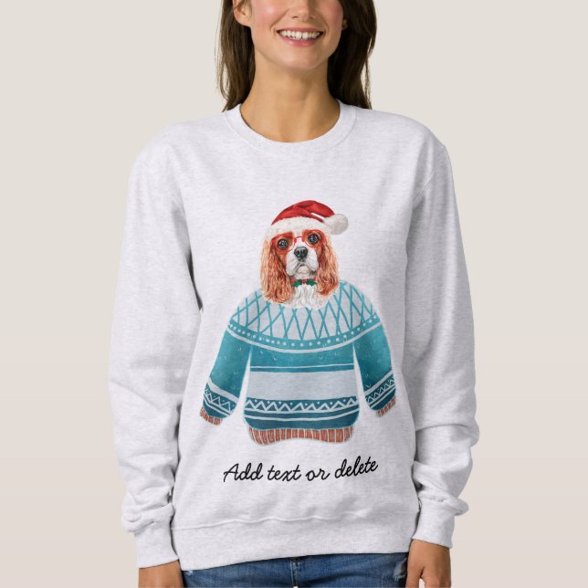 Xmas Cavalier King Spaniel Ugly Christmas Dog Mama Sweatshirt (Vorderseite)