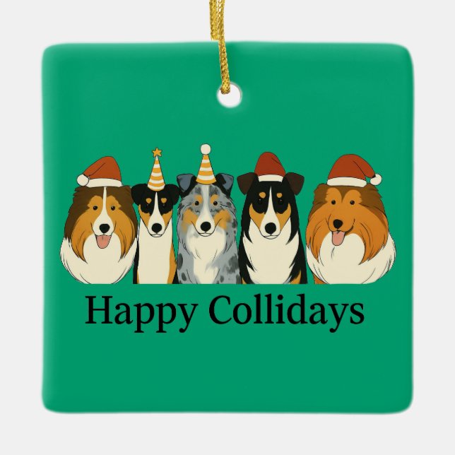 Xmas Collie-Ornamente  Keramikornament (Vorderseite)