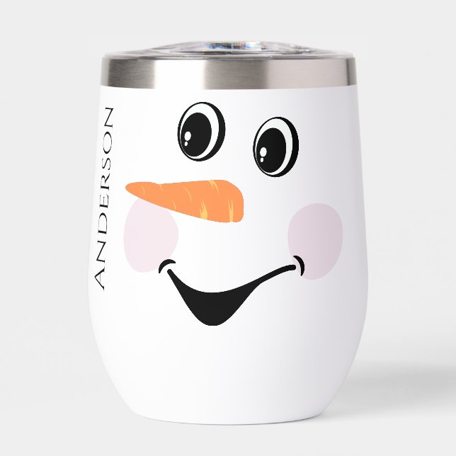 Xmas Cute Custom Snowman happy face cup coffee mug (Vorderseite)