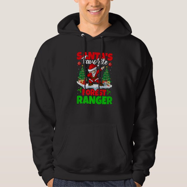 Xmas Dabbing Santa S Lieblingswald Ranger Christ Hoodie (Vorderseite)