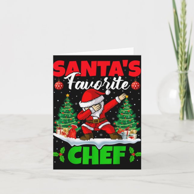 Xmas Dabbing Santas Favorite Chef Christmas  Karte (Vorderseite)