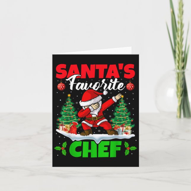 Xmas Dabbing Santa's Favorite Chef Christmas  Karte (Vorderseite)