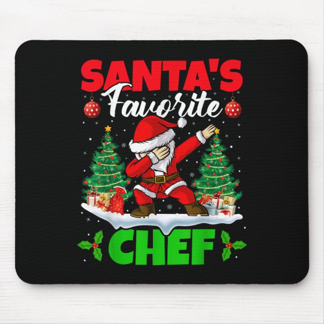Xmas Dabbing Santa's Favorite Chef Christmas  Mousepad (Vorne)