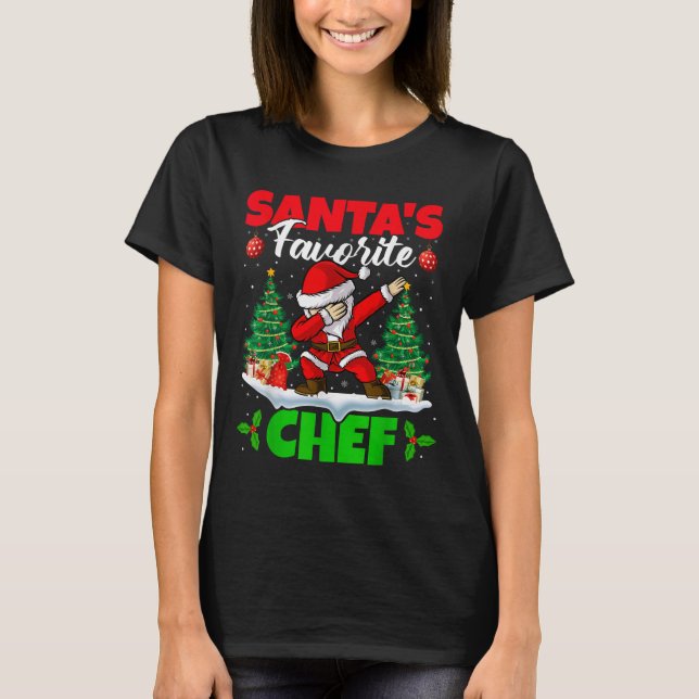 Xmas Dabbing Santa's Favorite Chef Christmas  T-Shirt (Vorderseite)