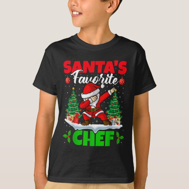 Xmas Dabbing Santa's Favorite Chef Christmas  T-Shirt (Vorderseite)
