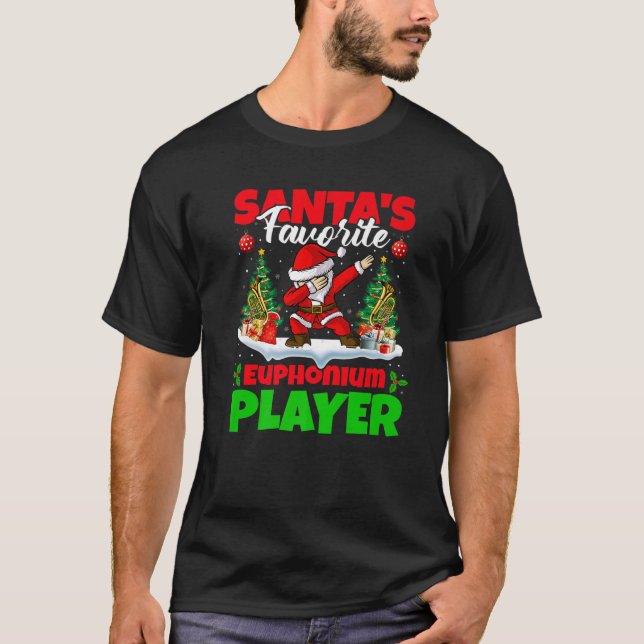 Xmas Dabbing Weihnachts Lieblings-Euphonium-Player T-Shirt (Vorderseite)