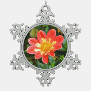 Xmas Dahlia Blume Schneeflocken Zinn-Ornament