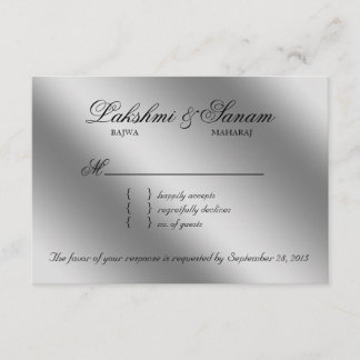 Xmas Damask UAWG Wedding Reply Sparkle RSVP Karte