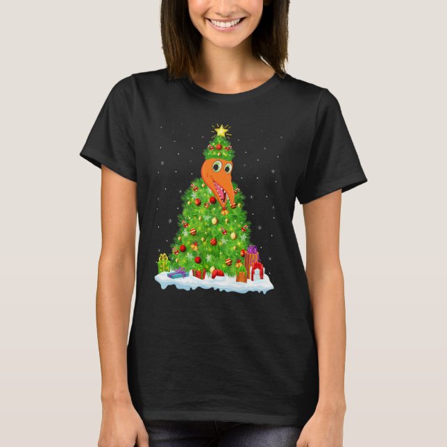 Xmas Decorations Light Santa Pterodactyl Bird Chri T-Shirt (Vorderseite)