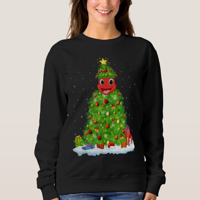Xmas Decorations Lights Santa Ant Christmas Tree Sweatshirt (Vorderseite)