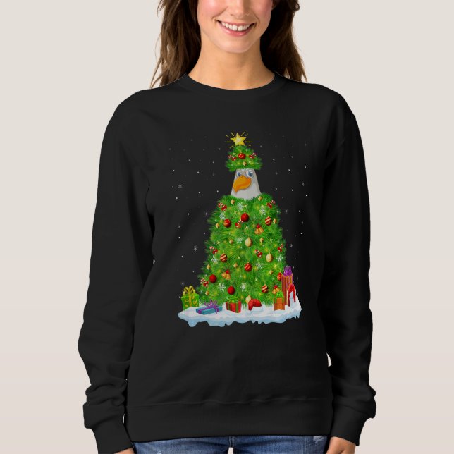 Xmas Decorations Lights Santa Hawk Bird Christmas  Sweatshirt (Vorderseite)